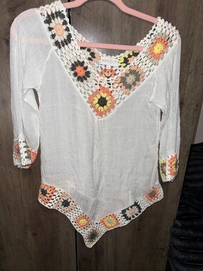 Apricot Crochet blouse